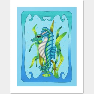 Fantasy Sea Dragon Seaweed Water Frame Posters and Art